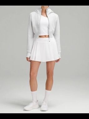 lululemon athletica White Cropped Zip Varsity Hoodie